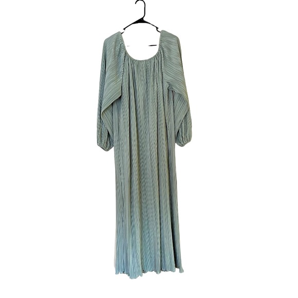 Vintage Dresses & Skirts - Arthur Connell A.R.C. Designs Vintage Crimp Pleated Sea Foam Maxi Dress Gown